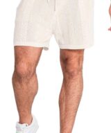 Pantalón corto de punto calado de algodón