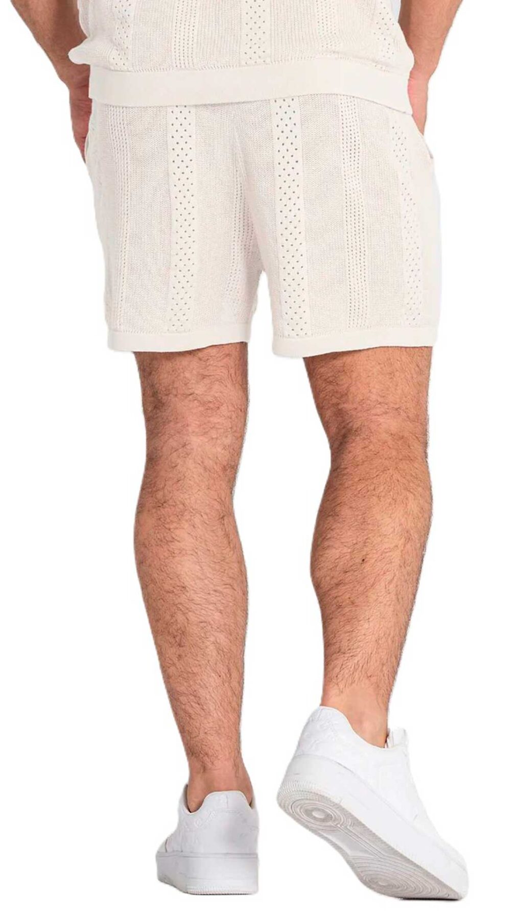 Pantalón corto de punto calado de algodón
