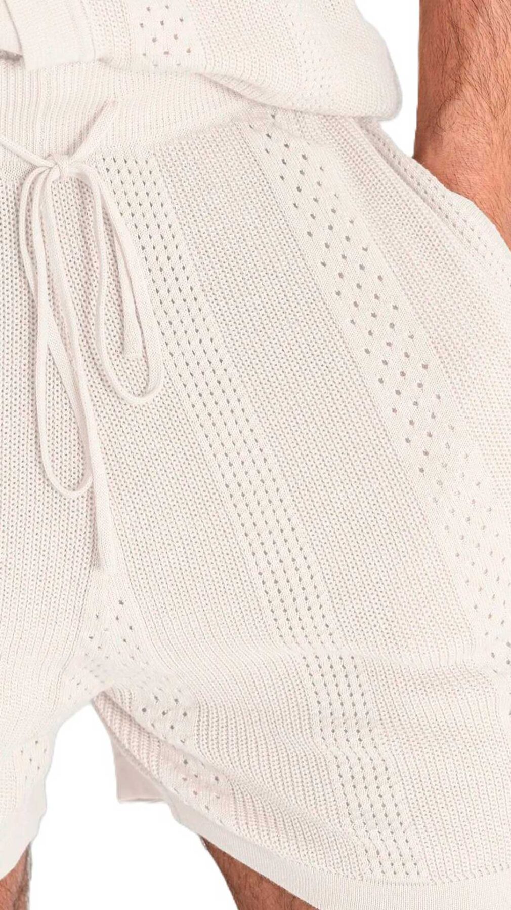 Pantalón corto de punto calado de algodón