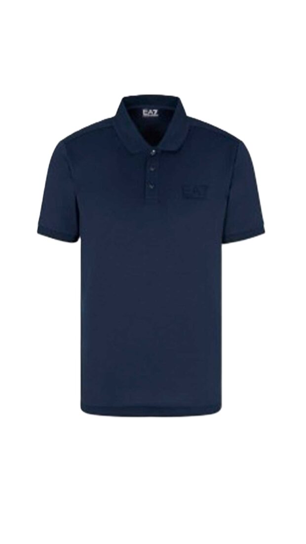 Polo EA7 Emporio Armani tejido texturizado color azul