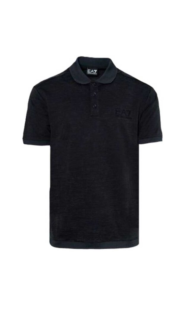 Polo EA7 Emporio Armani tejido texturizado color negro