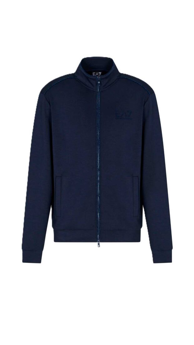 Sudadera regular color azul de EA7 Emporio Armani