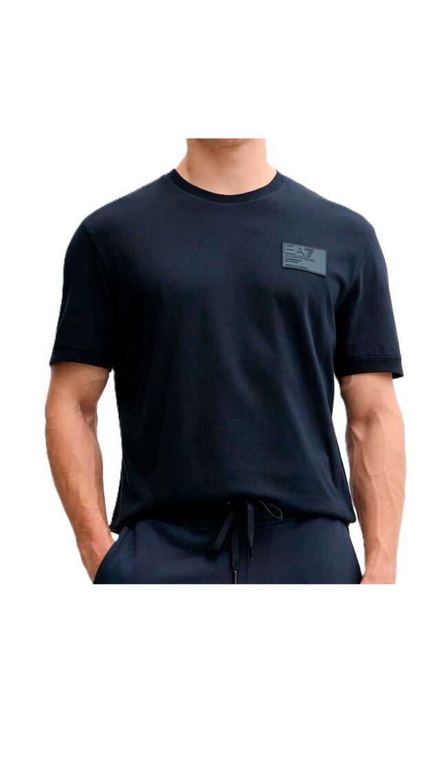 Camiseta corte regular de color azul de EA7 Emporio Armani