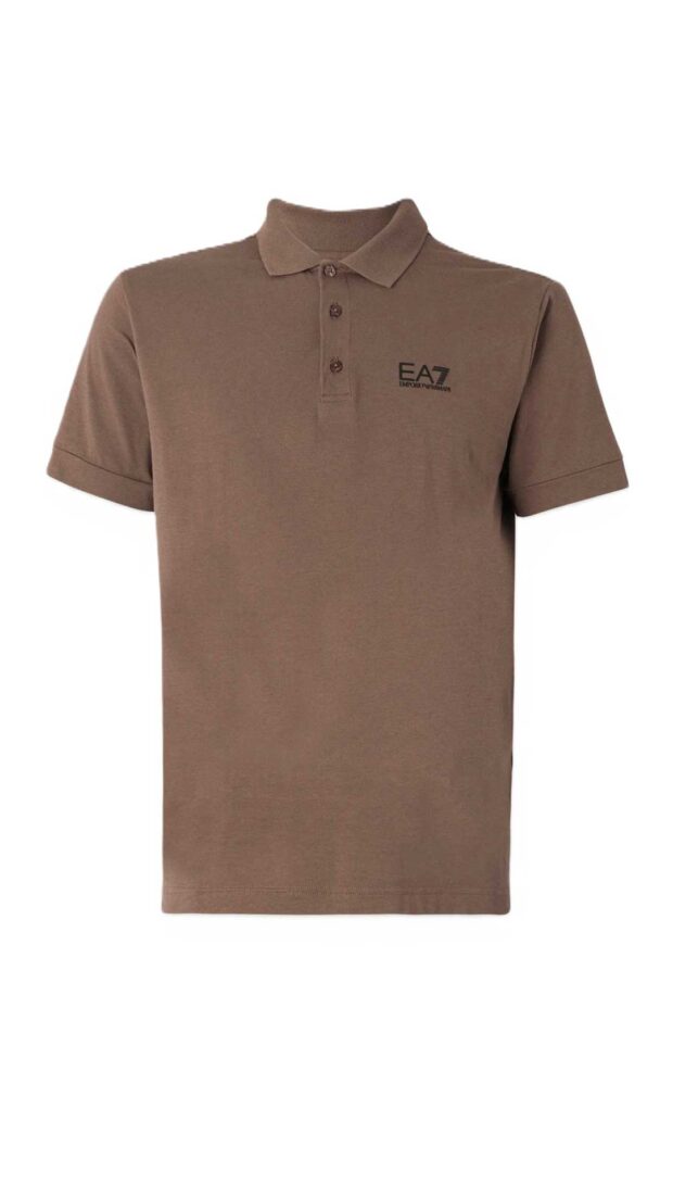 Polo ajustado Ea7 Emporio Armani color marrón