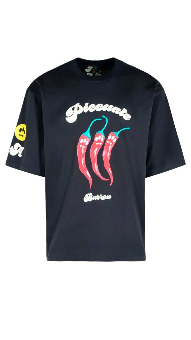 Camiseta Barrow color asfalto corte amplio con logotipo