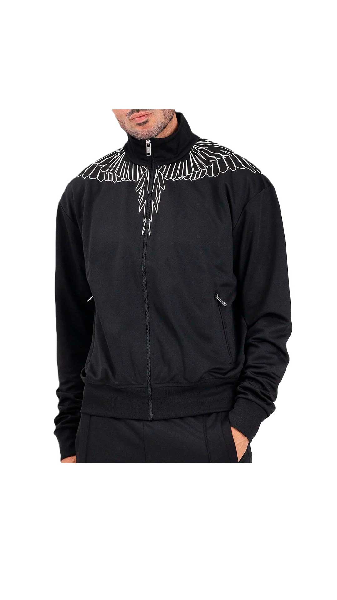 Sudadera ajustada negra con cremallera de County of Milan Marcelo