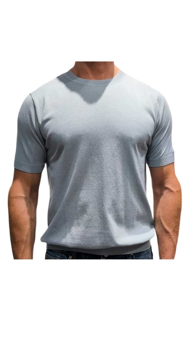 Jersey de punto corte regular color gris claro Arthur & Co.