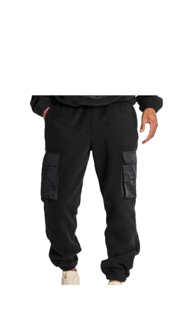 Pantalón deportivo sherpa cargo negra