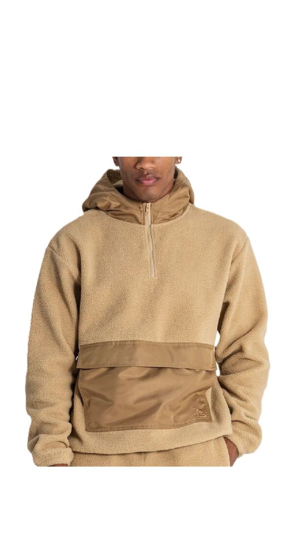Sudadera con capucha color camel
