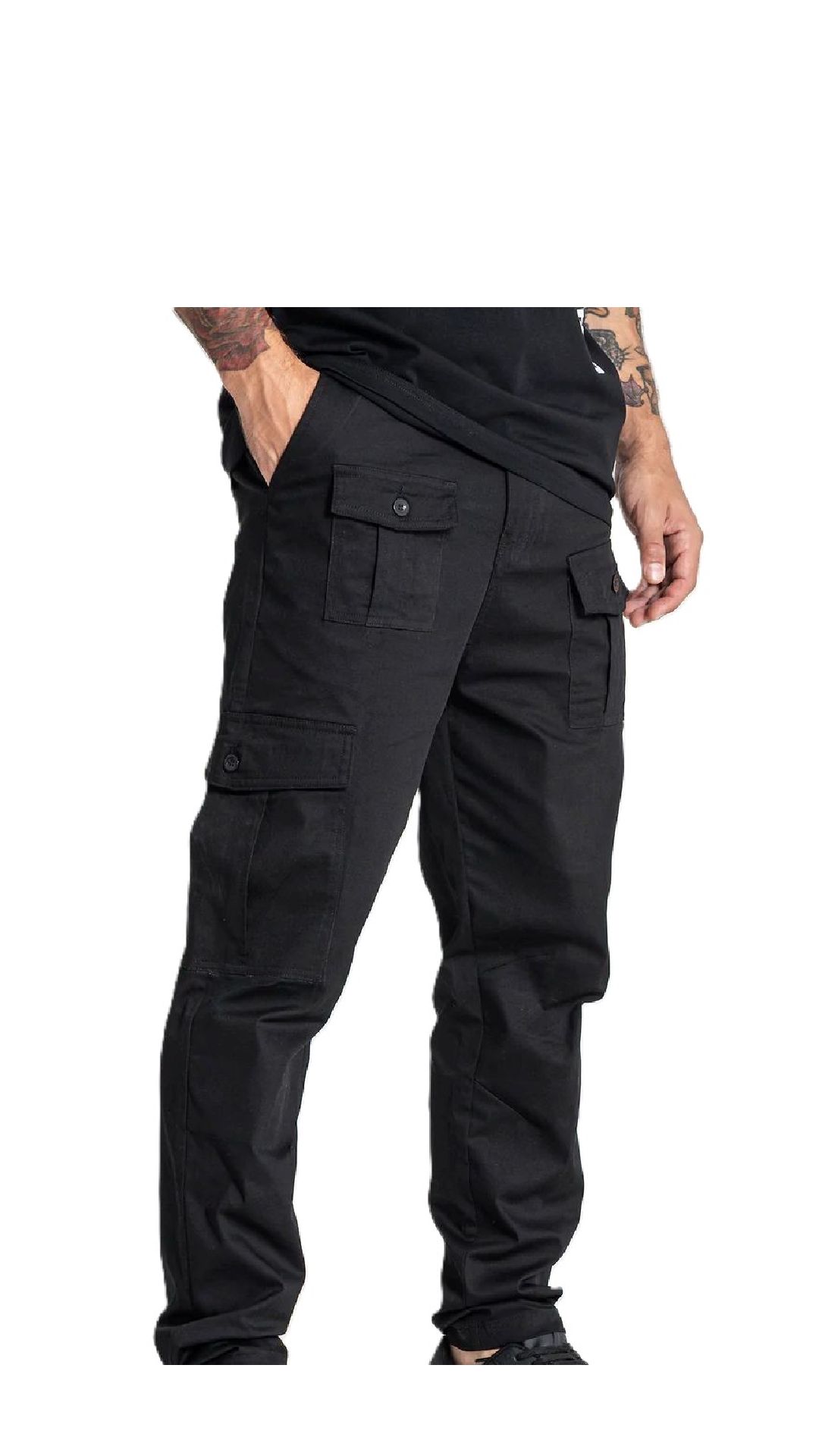 Pantalón cargo de algodón elástico