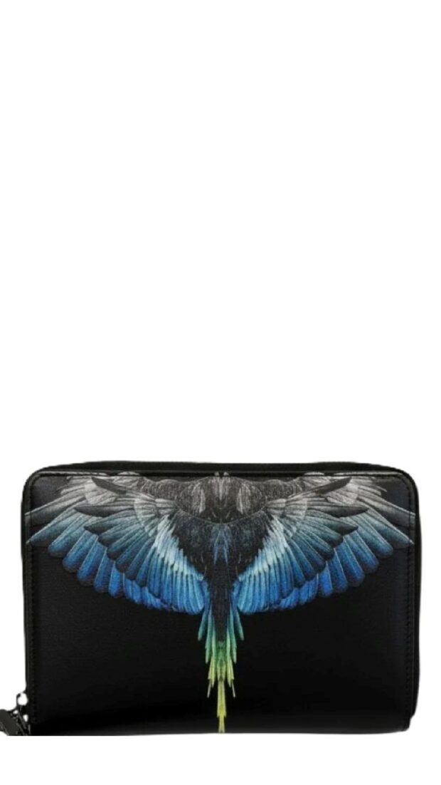 Pochette de piel ecológica con estampado de alas