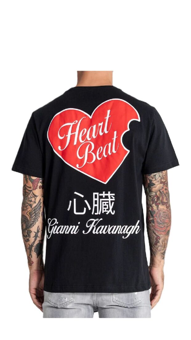 Camiseta de algodón amplia Heart Beat