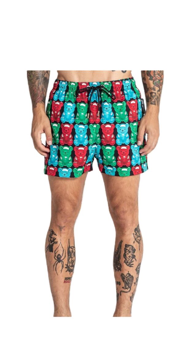 Bañador ajustado elástico modelo boxer estampado de osos