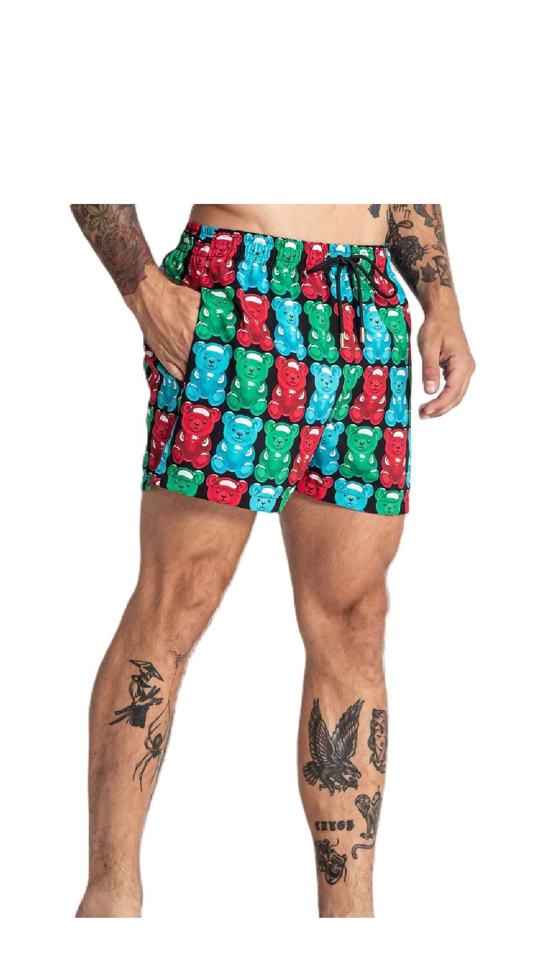 Bañador ajustado elástico modelo boxer estampado de osos