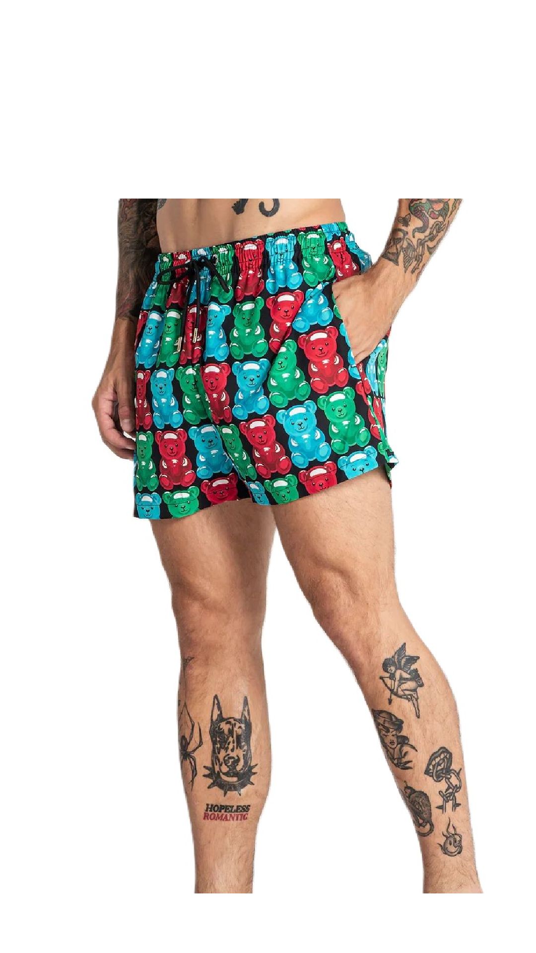 Bañador ajustado elástico modelo boxer estampado de osos