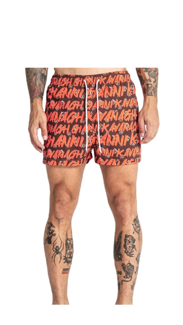 Bañador ajustado elástico modelo boxer estampado de graffiti