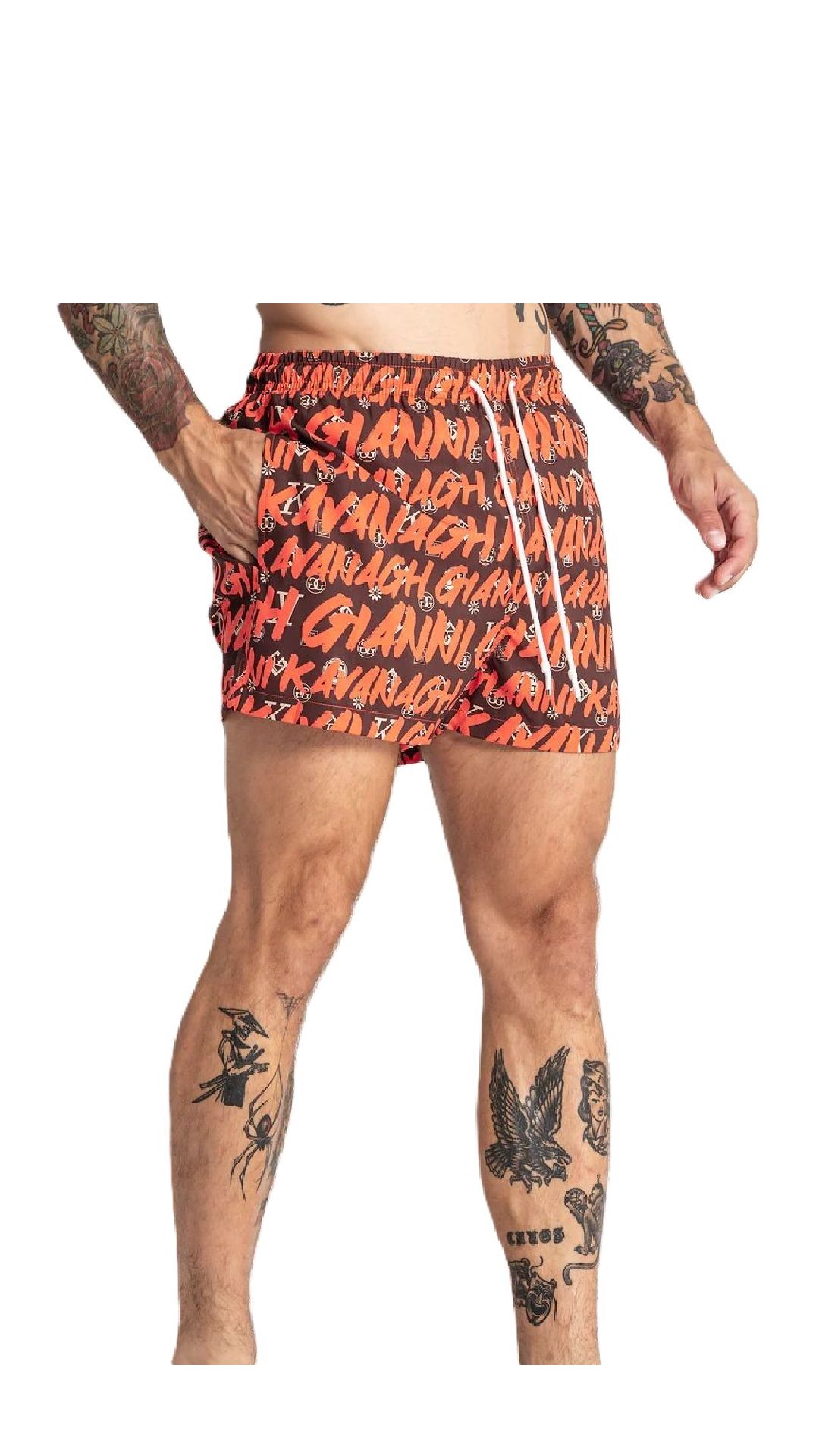 Bañador ajustado elástico modelo boxer estampado de graffiti