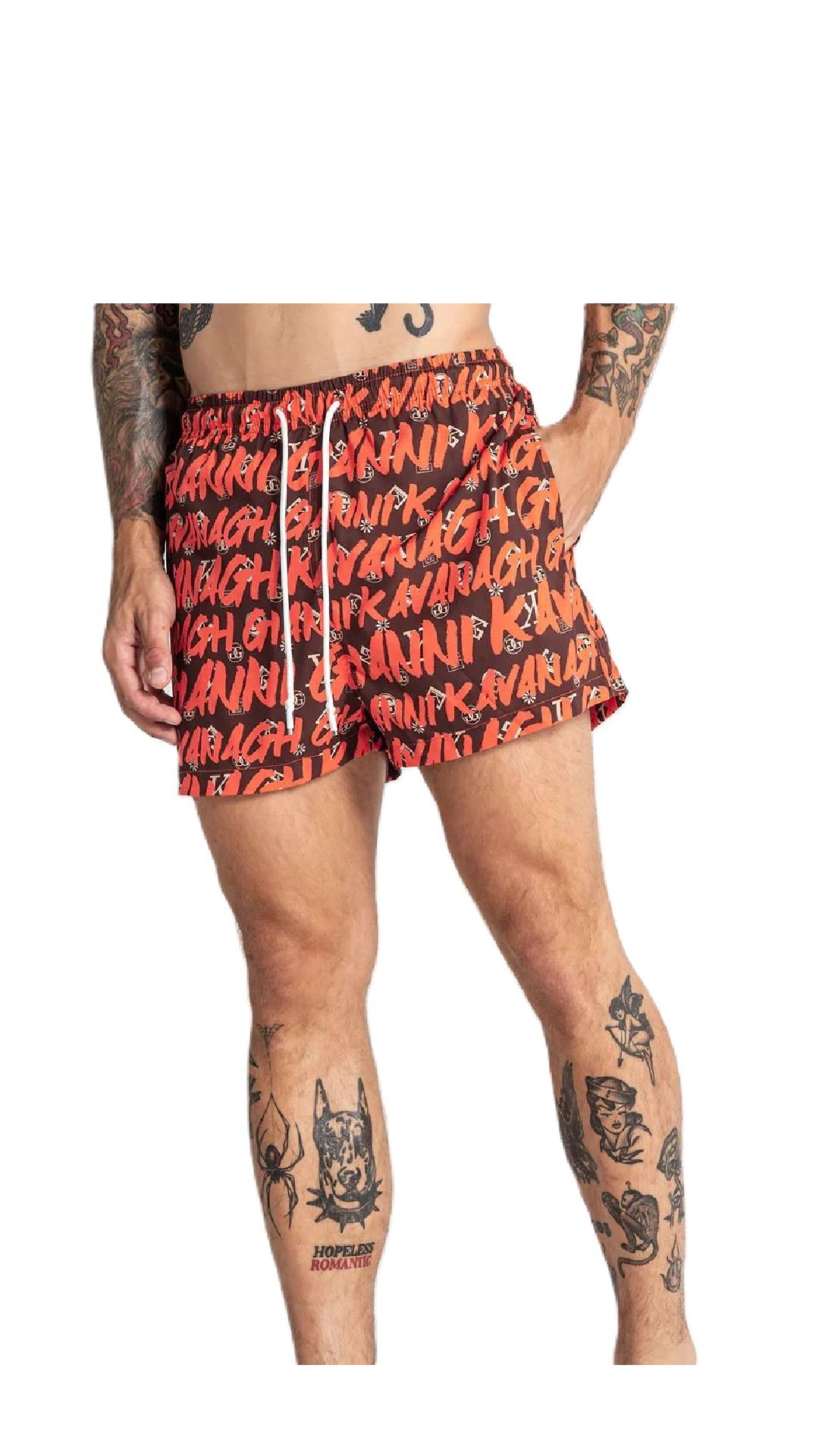Bañador ajustado elástico modelo boxer estampado de graffiti