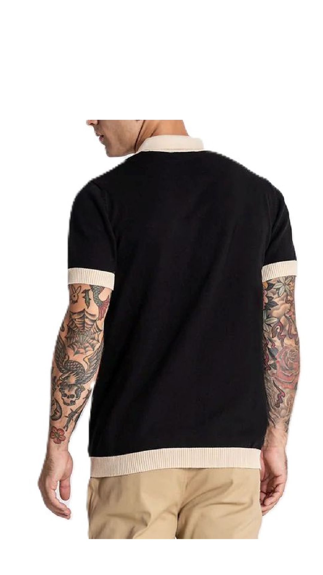 Camisa ajustada de algodón con placa del logotipo