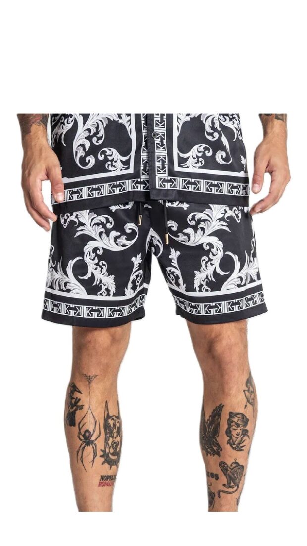 Pantalón corto holgada  estampada con logotipo