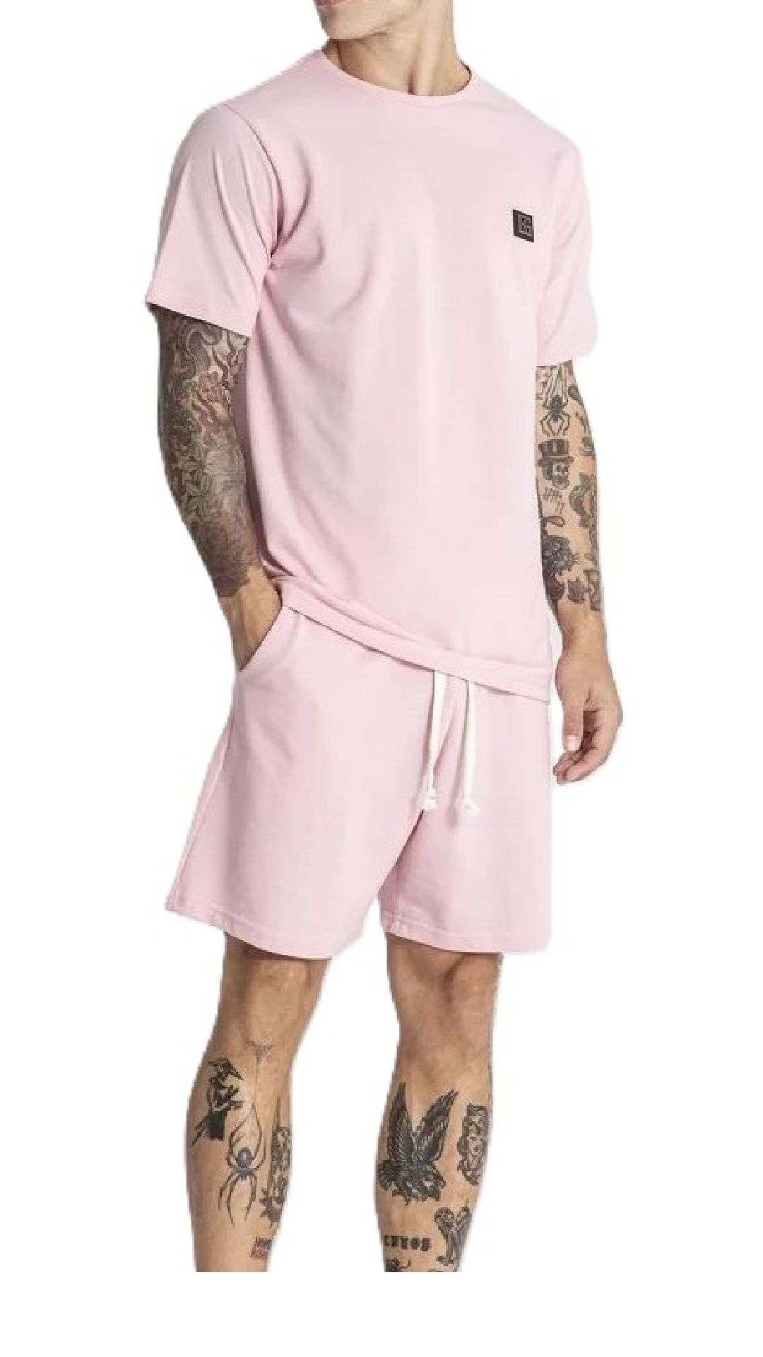 Camiseta holgada de piqué con placa del logotipo