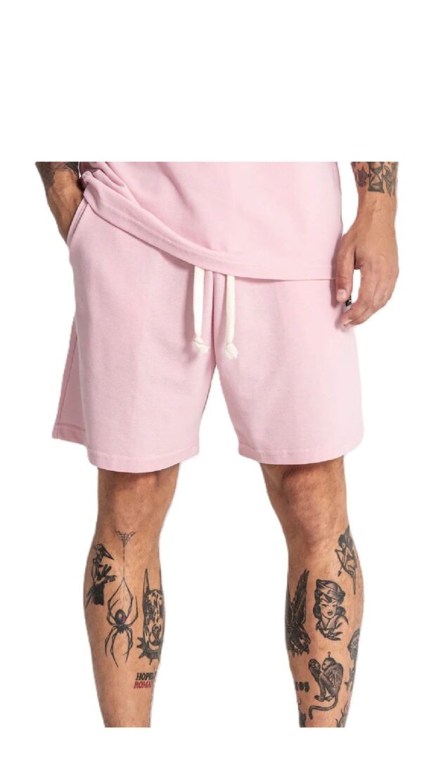 Pantalón corto holgado de piqué con placa del logotipo