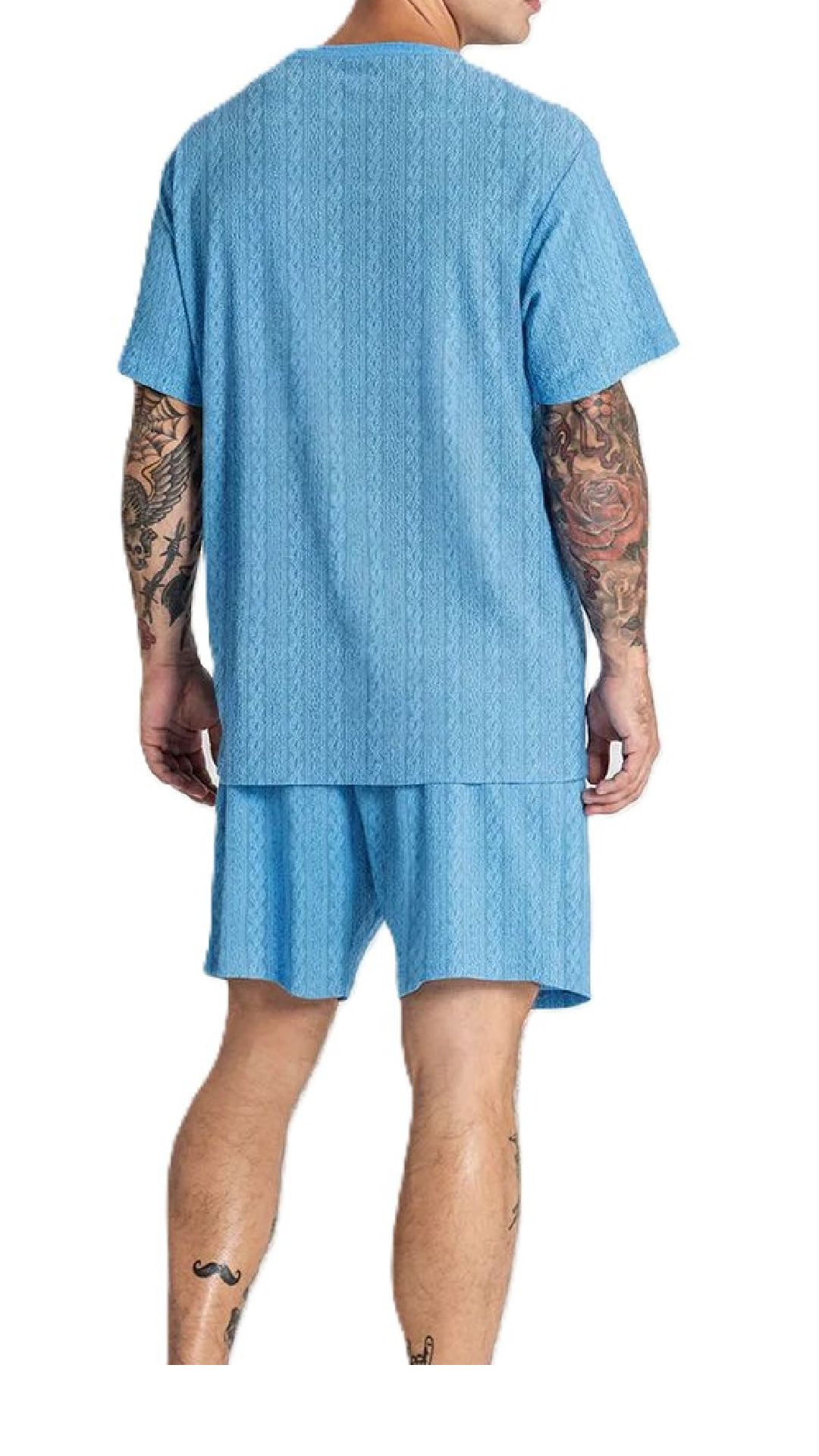 Camiseta holgado con grabado de cenefas en el tejido
