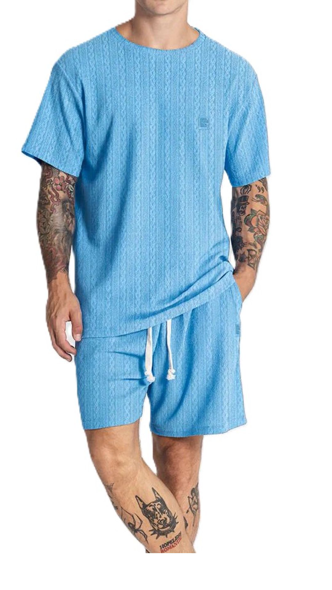 Camiseta holgado con grabado de cenefas en el tejido