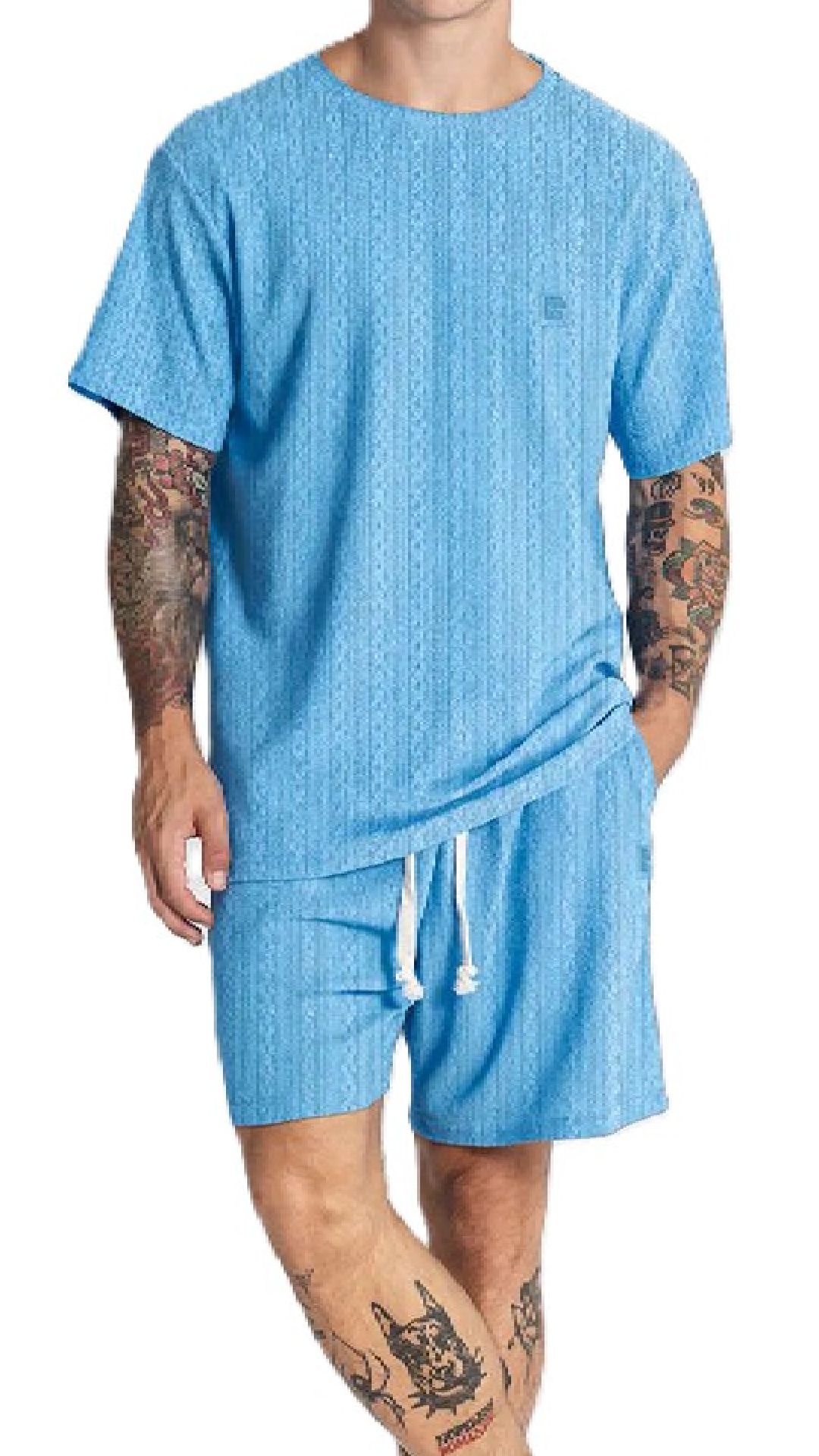 Pantalón corto holgado con grabado de cenefas en el tejido