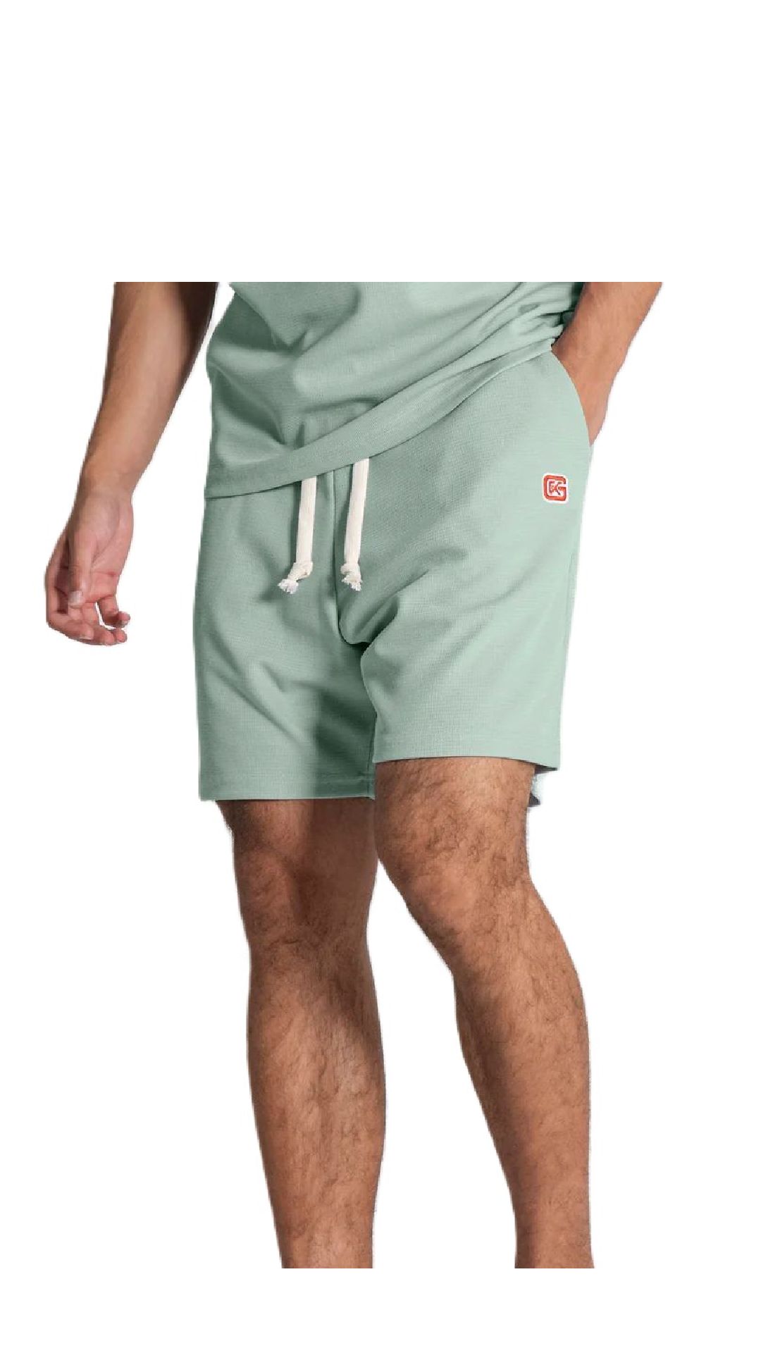 Pantalón corto de piqué con logo bordado en contraste