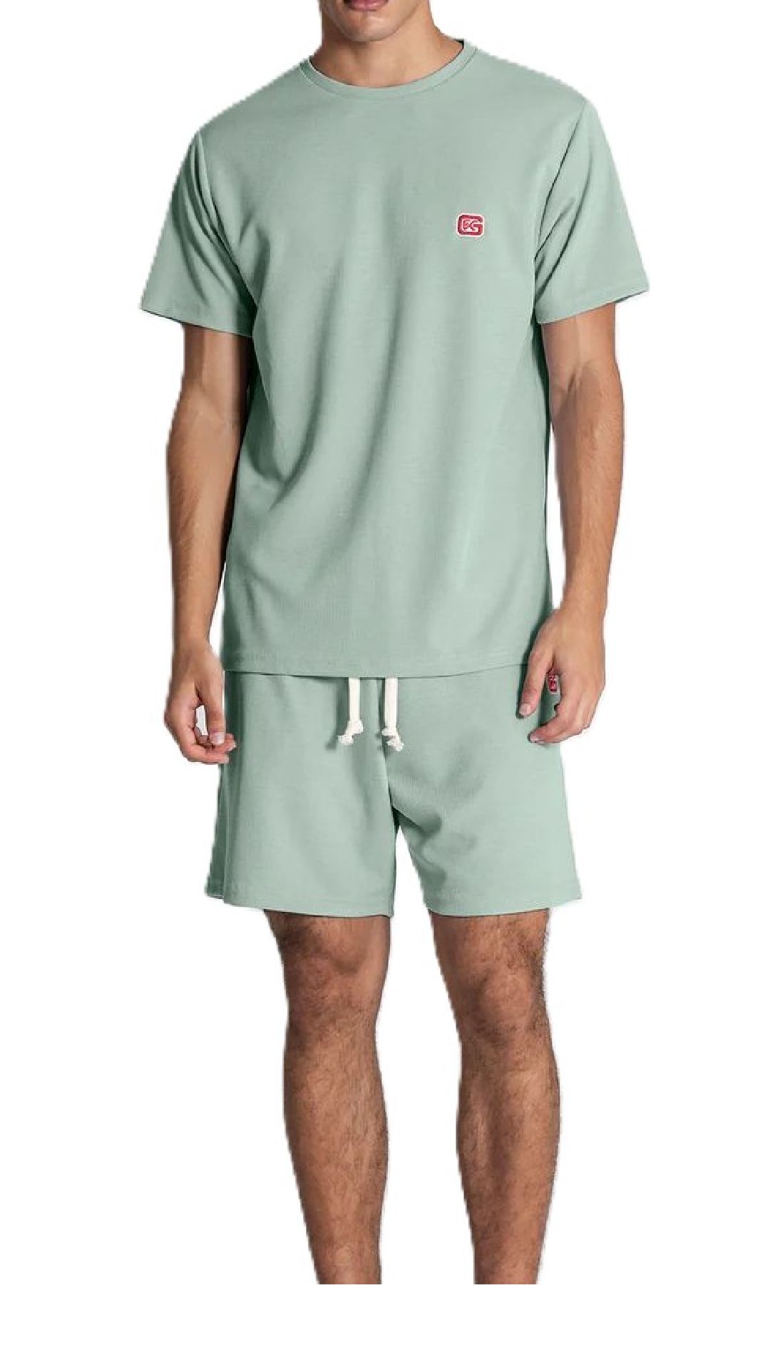 Pantalón corto de piqué con logo bordado en contraste