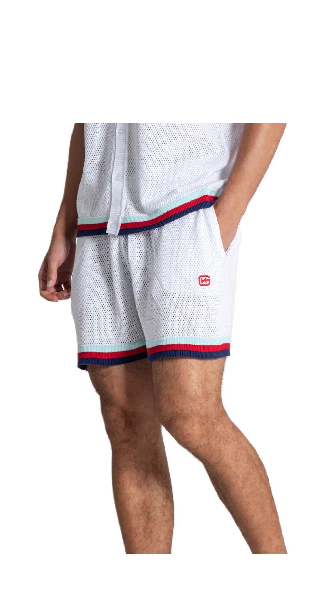 Short de punto algodón de rejilla