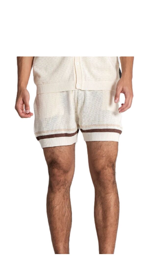 Short de punto algodón de rejilla