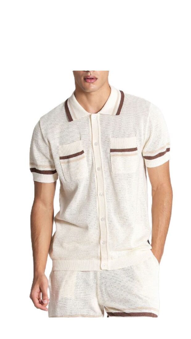 Camisa de punto algodón de rejilla