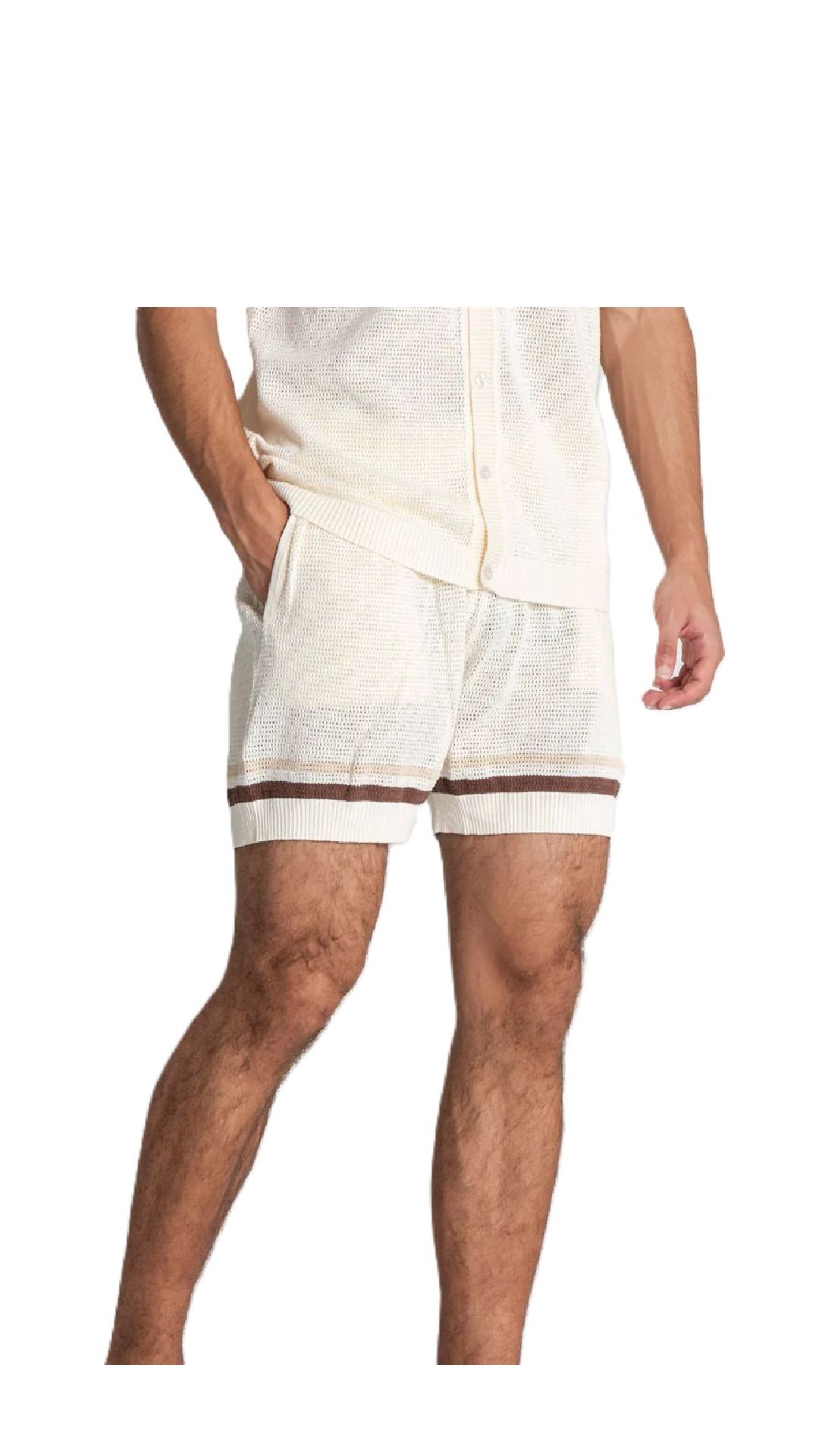Short de punto algodón de rejilla