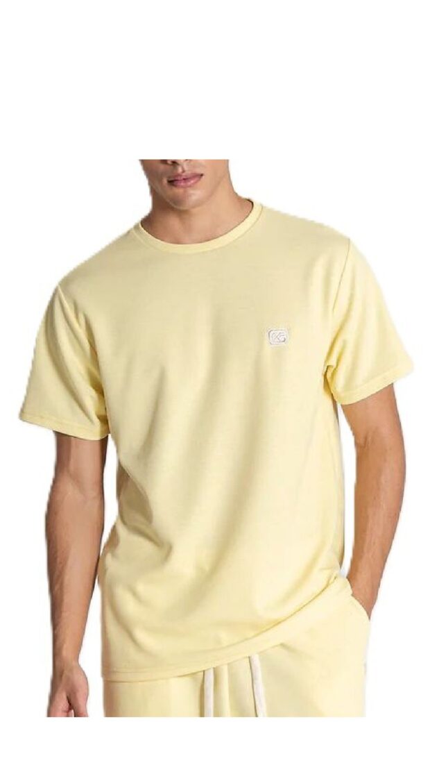 Camiseta holgada de piqué con logotipo bordado en contraste