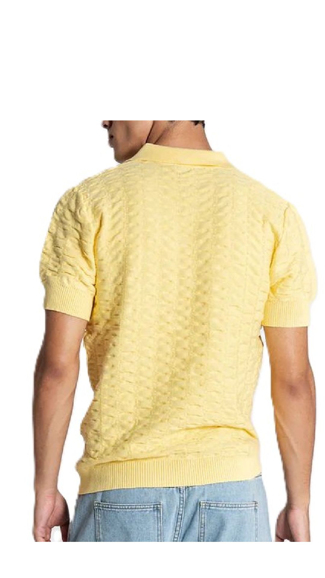 Polo regular de algodón con cenefa intarsia