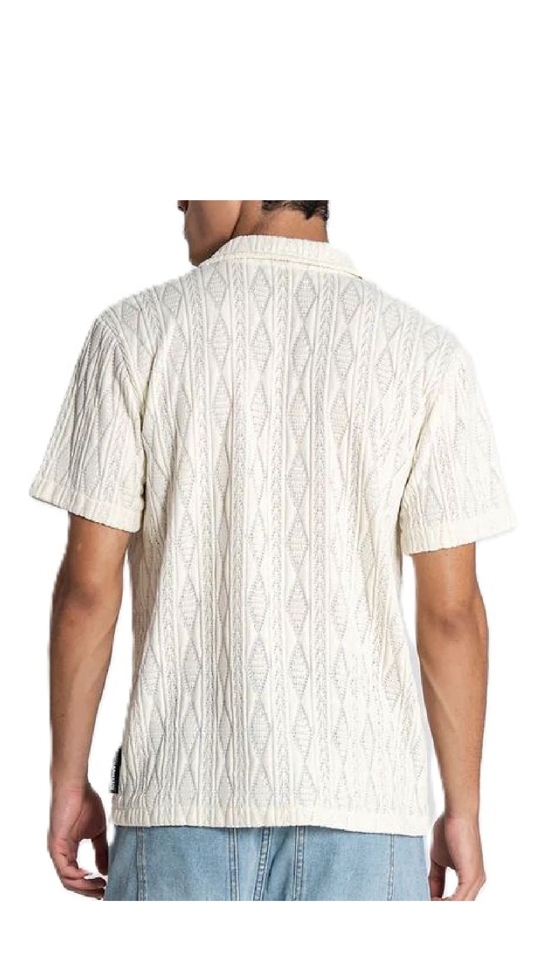 Camisa amplia de tejido con cenefas intarsia