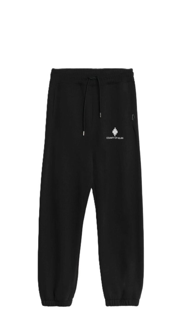 Pantalón amplio de algodón deportivo con logotipo bordado