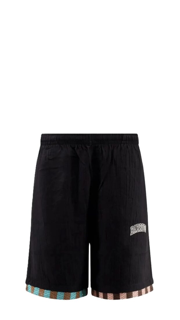 Pantalón corto holgado de bambula con logotipo