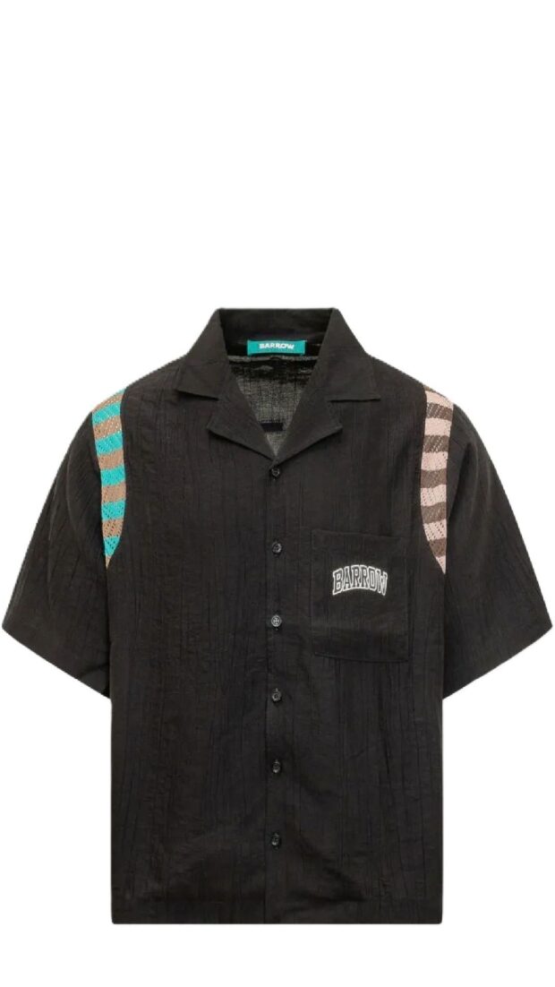 Camisa holgada de bambula con logotipo
