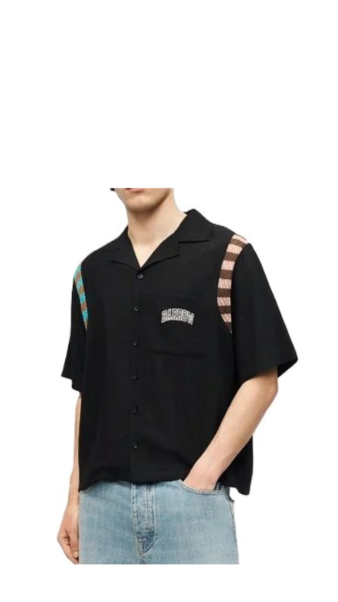 Camisa holgada de bambula con logotipo