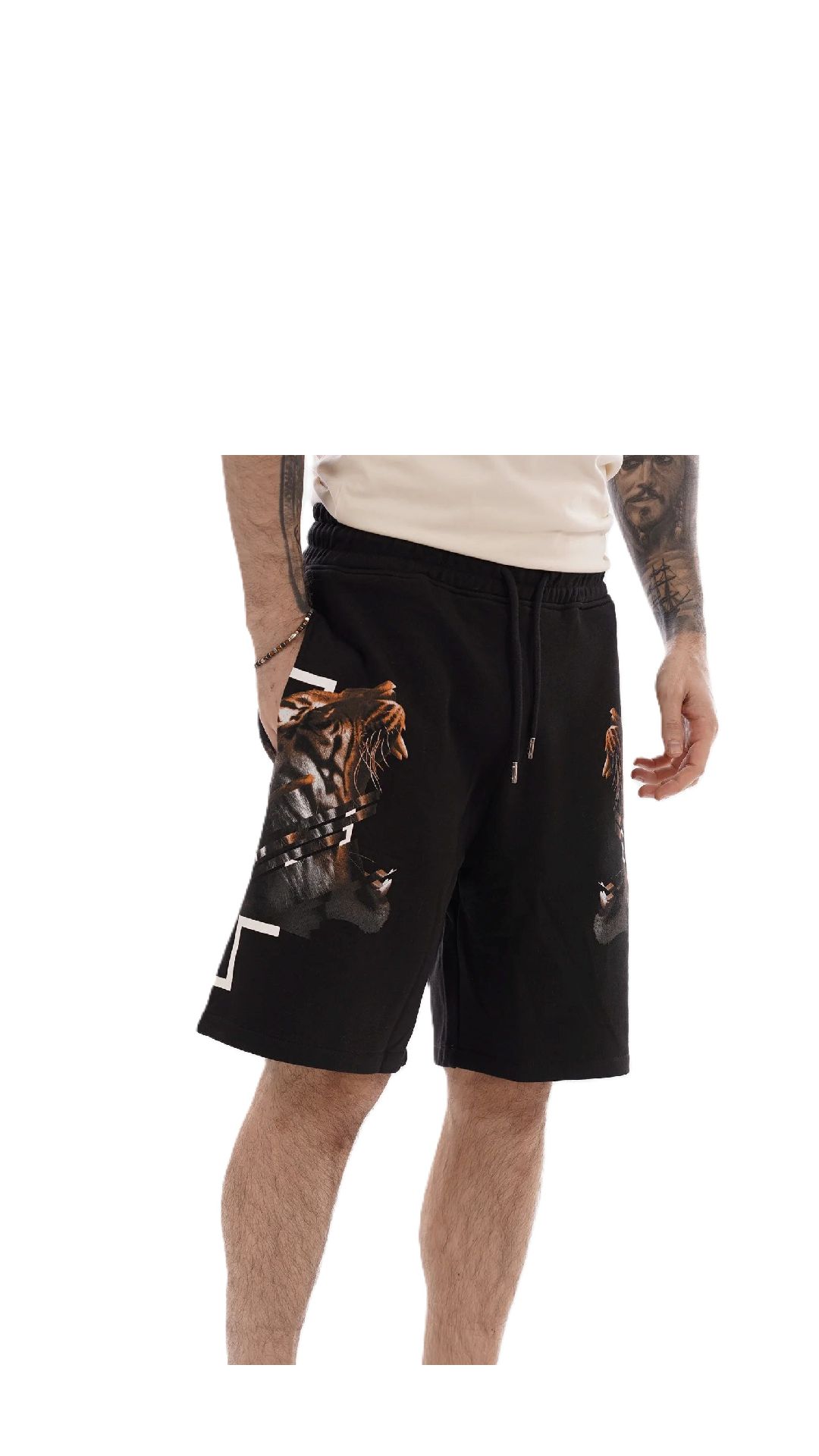 Bermudas holgadas de algodón con estampado