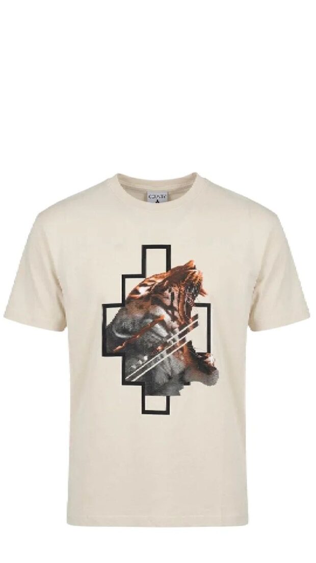 Camiseta holgada de algodón con estampado y logotipo parte trasera