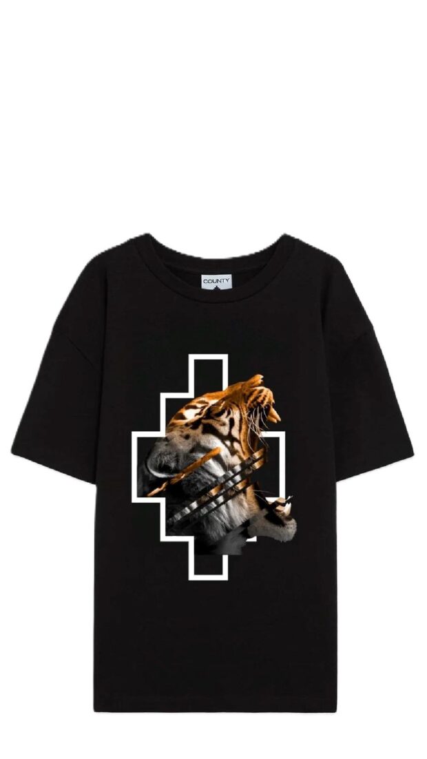 Camiseta holgada de algodón con estampado y logotipo parte trasera