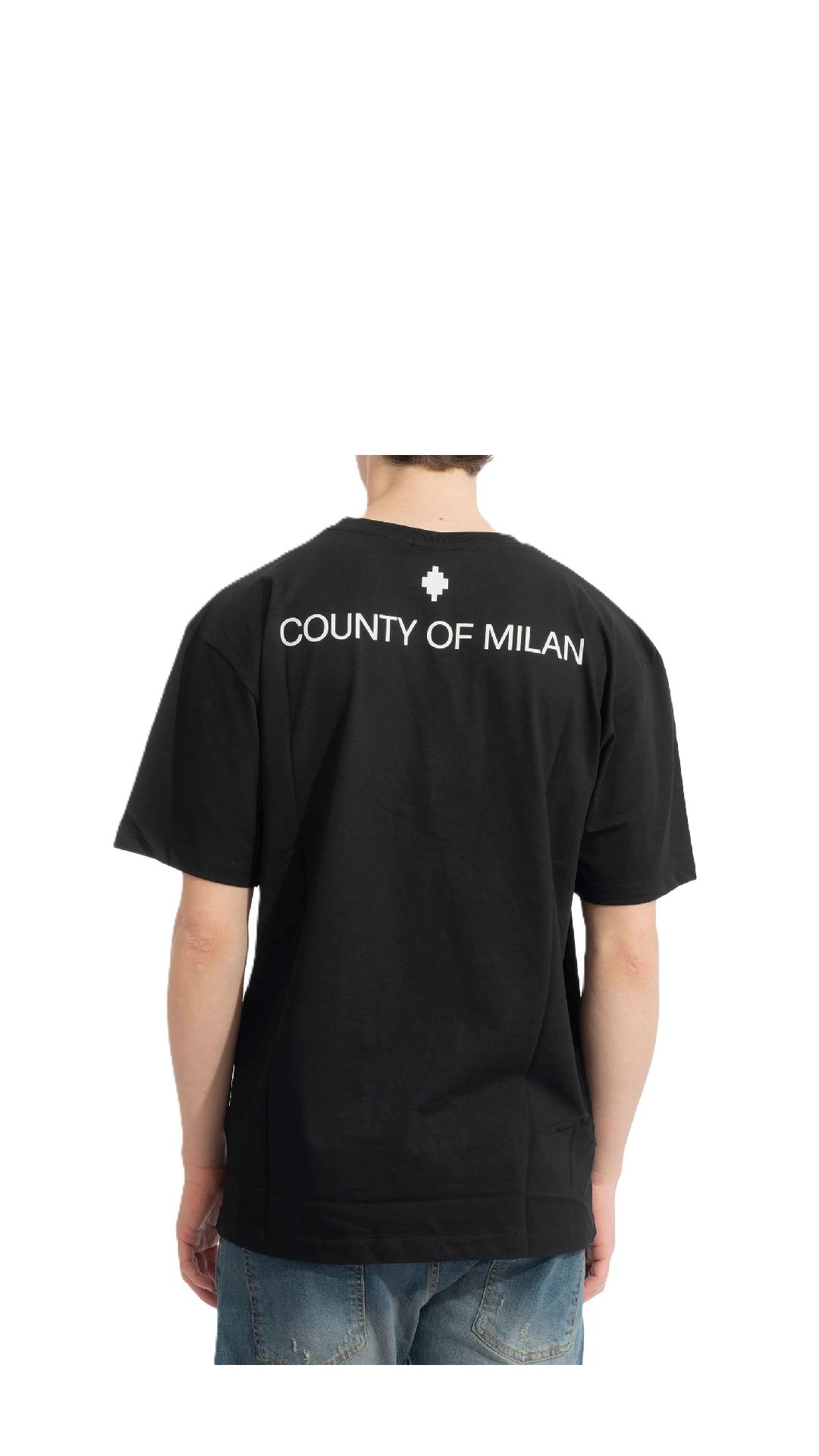 Camiseta holgada de algodón con estampado y logotipo parte trasera