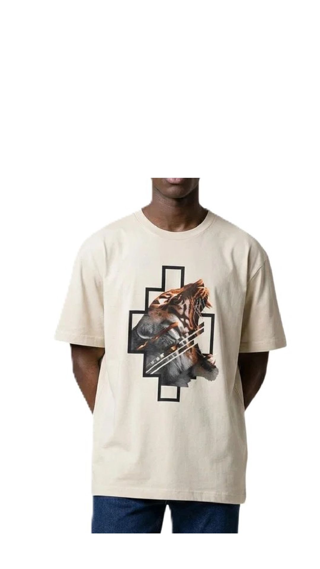 Camiseta holgada de algodón con estampado y logotipo parte trasera