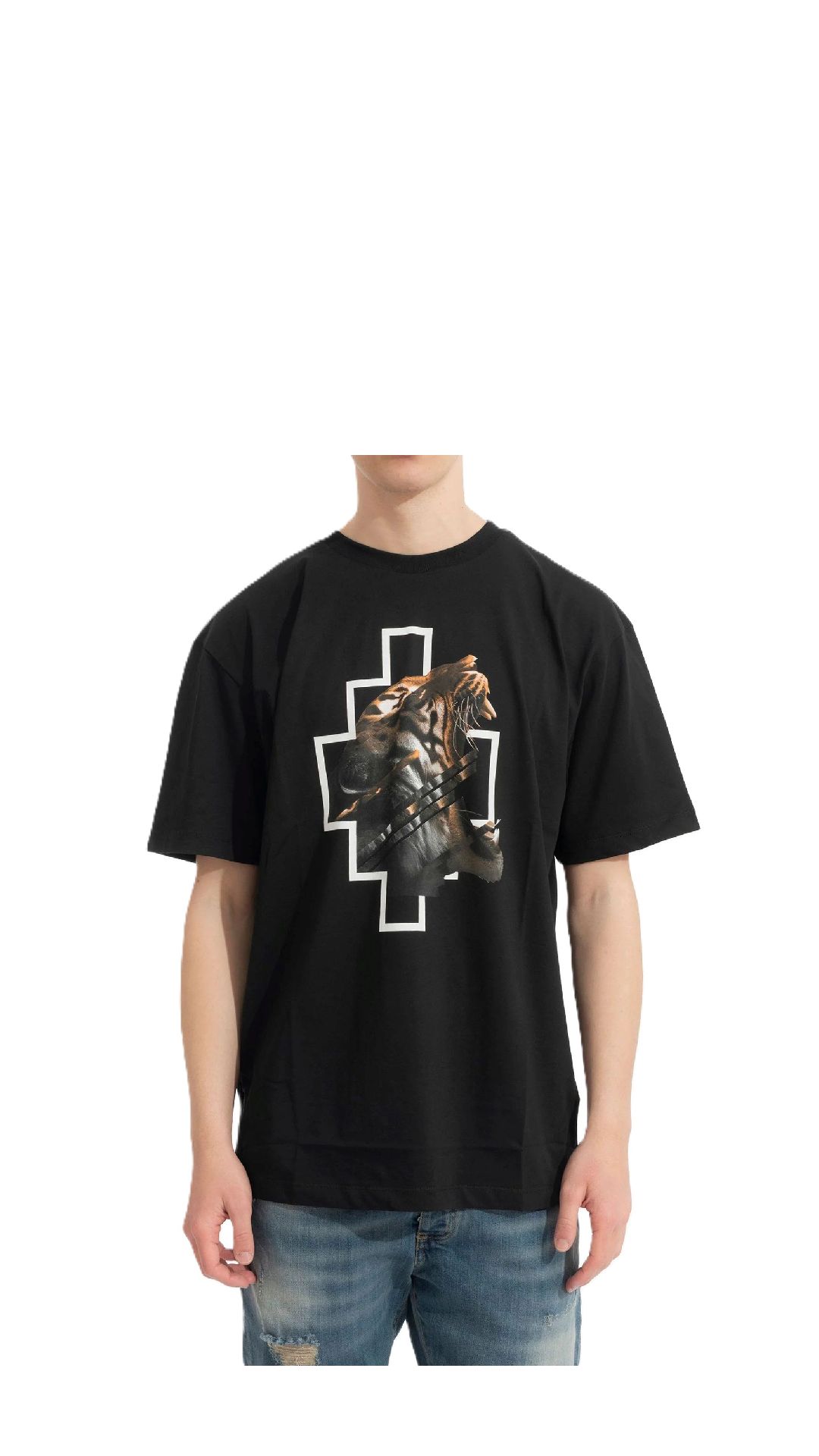 Camiseta holgada de algodón con estampado y logotipo parte trasera